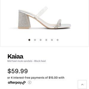 Kaiaa Mid heel mule rhinestone and clear sandals - Block heel size 7
